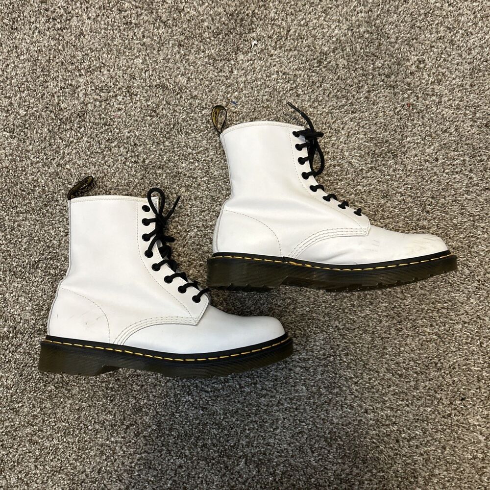Dr. Martens White Leather 1460 Boots Men's US 9 UK 7 EU41 Women's 10.5 Docs